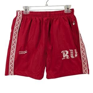 Bosco Sport Swim Shorts Mens Medium Red Zip Pockets Mesh Lined Russia Olympic